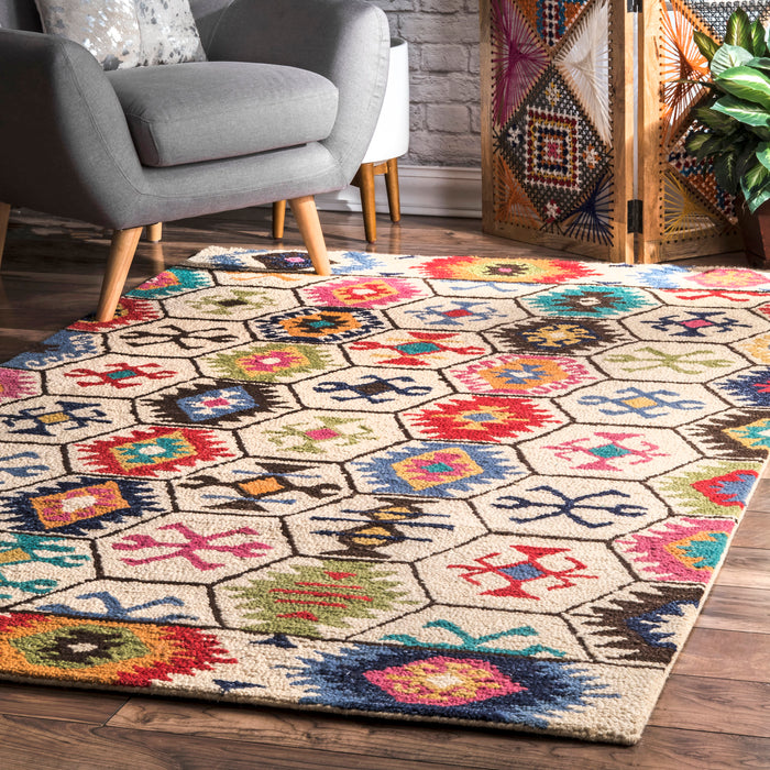 Kaleidoscope Wool Area Rug 120x180 cm