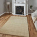 Kasbah KB2025 Modern Plain Geometric Hand-Carved Block Lines Wool Beige Rug