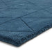 Kasbah KB2025 Modern Plain Geometric Hand-Carved Block Lines Wool Dark Teal Rug