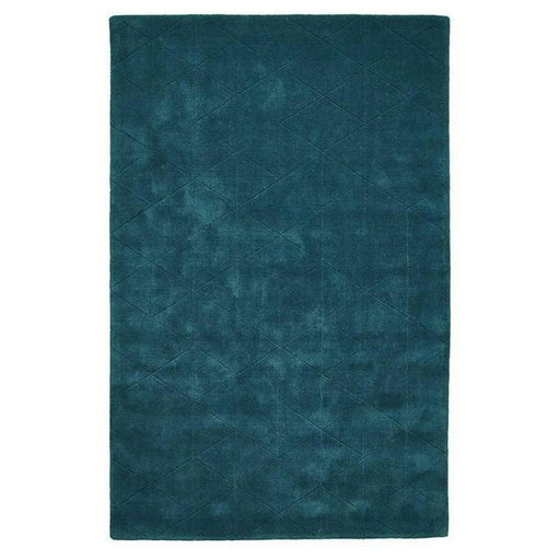 Kasbah KB2025 Modern Plain Geometric Hand-Carved Block Lines Wool Jewel Green Rug