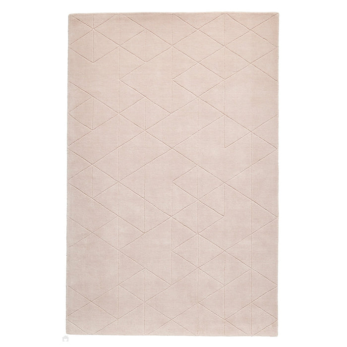 Kasbah KB2025 Modern Plain Geometric Hand-Carved Block Lines Wool Rose Rug