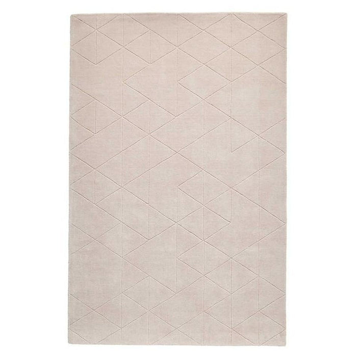 Kasbah KB2025 Modern Plain Geometric Hand-Carved Block Lines Wool Rose Rug