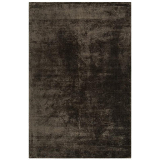 Katherine Carnaby Chrome Modern Designer Plain High-Density Heavyweight Hand-Woven Silky Smooth Shimmer Viscose Charcoal Rug