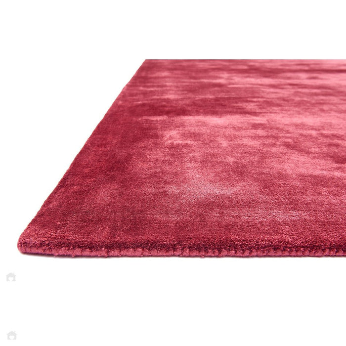 Katherine Carnaby Chrome Modern Designer Plain High-Density Heavyweight Hand-Woven Silky Smooth Shimmer Viscose Claret Red Rug