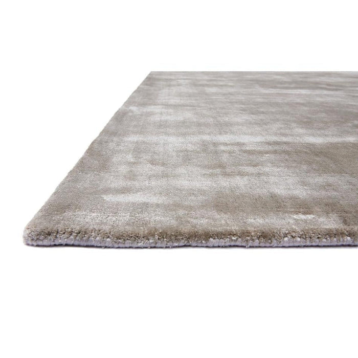 Katherine Carnaby Chrome Modern Designer Plain High-Density Heavyweight Hand-Woven Silky Smooth Shimmer Viscose Latte Brown Rug