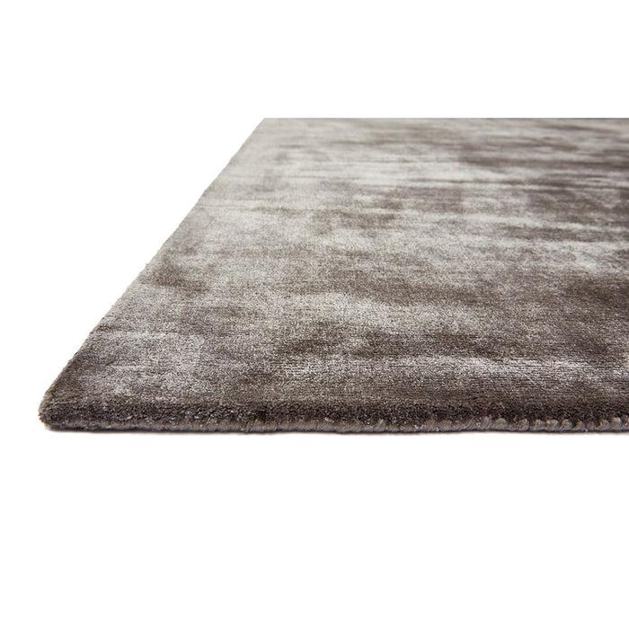 Katherine Carnaby Chrome Modern Designer Plain High-Density Heavyweight Hand-Woven Silky Smooth Shimmer Viscose Mushroom Brown Rug