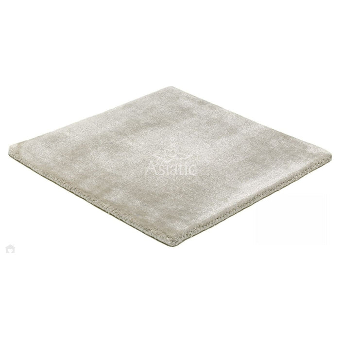 Katherine Carnaby Chrome Modern Designer Plain High-Density Heavyweight Hand-Woven Silky Smooth Shimmer Viscose Silver Grey Rug