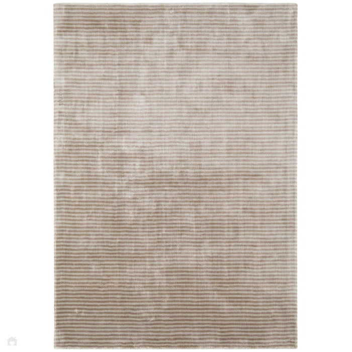 Katherine Carnaby Chrome Modern Designer Plain High-Density Heavyweight Hand-Woven Silky Smooth Shimmer Viscose Stripe Barley Rug