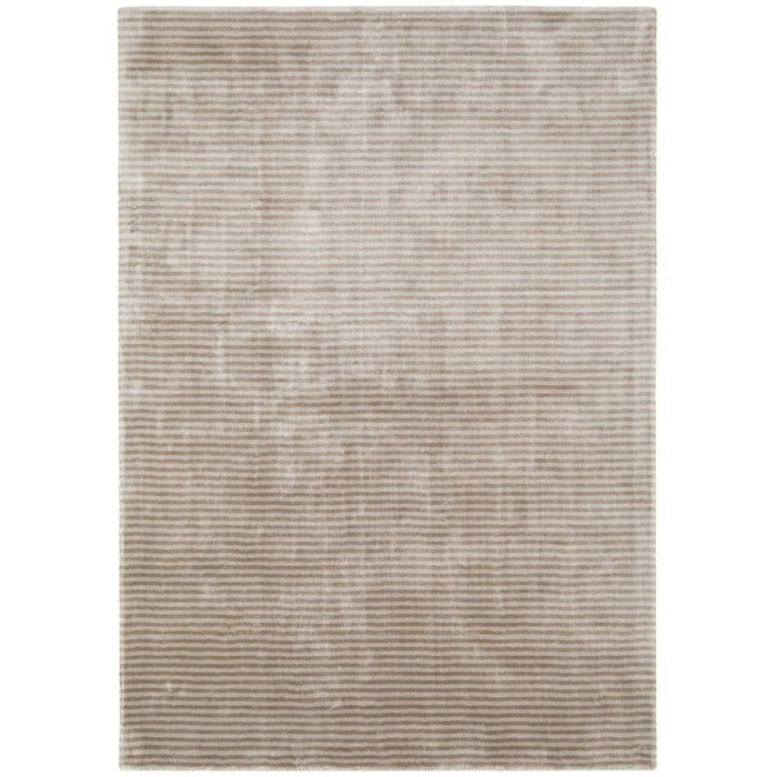 Katherine Carnaby Chrome Modern Designer Plain High-Density Heavyweight Hand-Woven Silky Smooth Shimmer Viscose Stripe Barley Rug