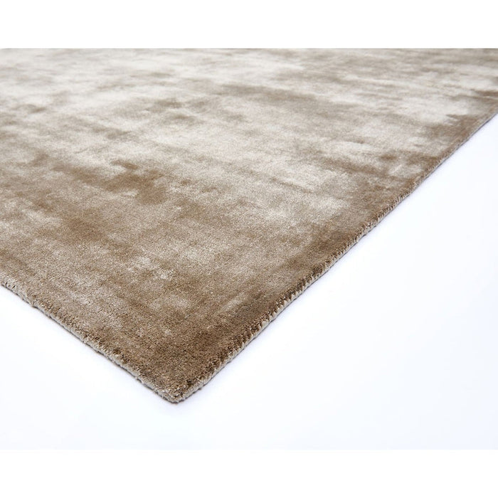 Katherine Carnaby Chrome Modern Designer Plain High-Density Heavyweight Hand-Woven Silky Smooth Shimmer Viscose Stripe Putty Rug