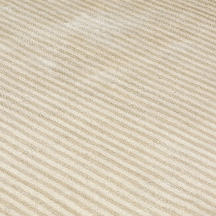 Katherine Carnaby Chrome Modern Designer Plain High-Density Heavyweight Hand-Woven Silky Smooth Shimmer Viscose Stripe Putty Rug