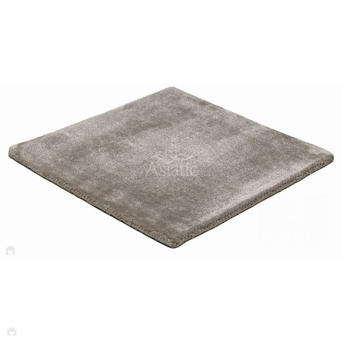 Katherine Carnaby Chrome Modern Designer Plain High-Density Heavyweight Hand-Woven Silky Smooth Shimmer Viscose Taupe Brown/Grey Rug