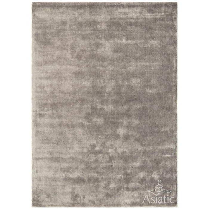 Katherine Carnaby Chrome Modern Designer Plain High-Density Heavyweight Hand-Woven Silky Smooth Shimmer Viscose Taupe Brown/Grey Rug