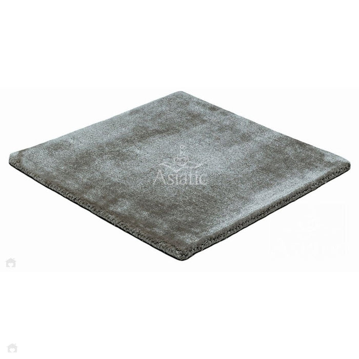 Katherine Carnaby Chrome Modern Designer Plain High-Density Heavyweight Hand-Woven Silky Smooth Shimmer Viscose Zinc Grey Rug