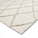 Katherine Carnaby Coast CD02 Modern Designer Plain Geometric Diamond Hand-Woven Textured Wool&Viscose Flatweave Cream Rug