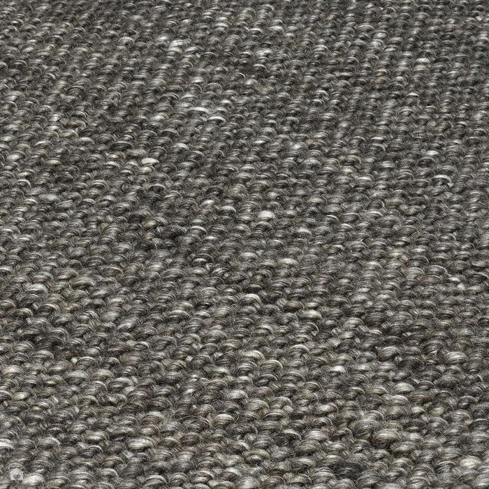 Katherine Carnaby Coast CS01 Modern Designer Plain Hand-Woven Textured Wool&Viscose Flatweave Charcoal Rug