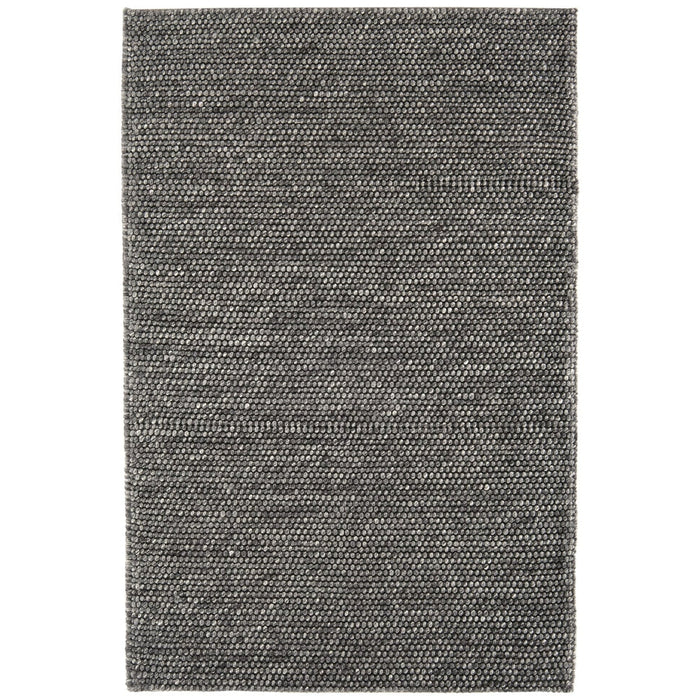 Katherine Carnaby Coast CS01 Modern Designer Plain Hand-Woven Textured Wool&Viscose Flatweave Charcoal Rug