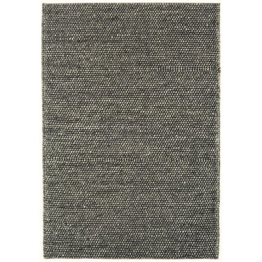 Katherine Carnaby Coast CS01 Modern Designer Plain Hand-Woven Textured Wool&Viscose Flatweave Charcoal Rug