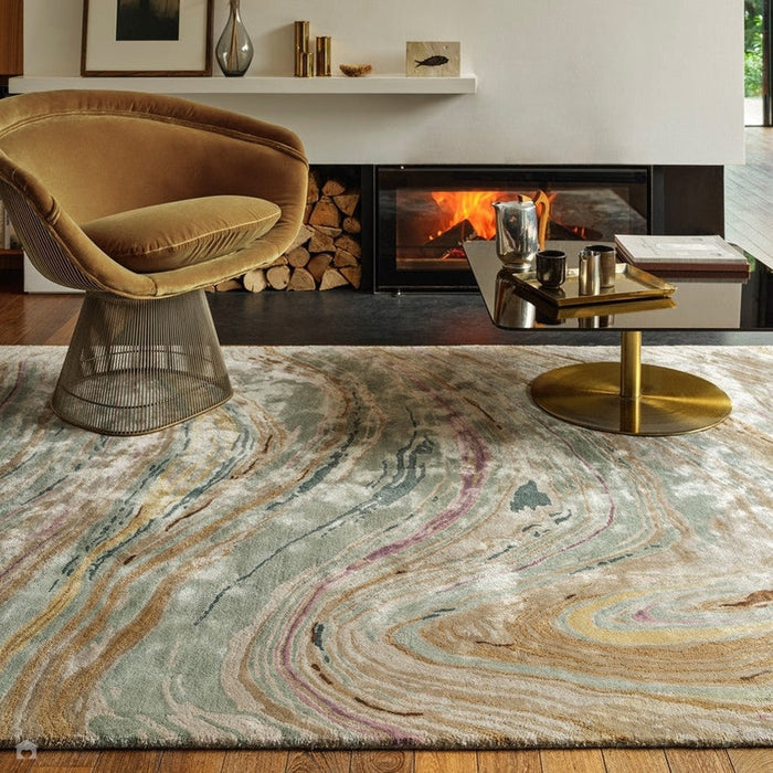 Katherine Carnaby Tuscany Abalone Marble Multicolour/Green/Pink/Gold/Neutral Rug