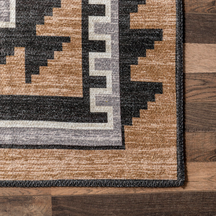 Katy Machine Washable Grey Shapes Area Rug 150 cm x 240 cm