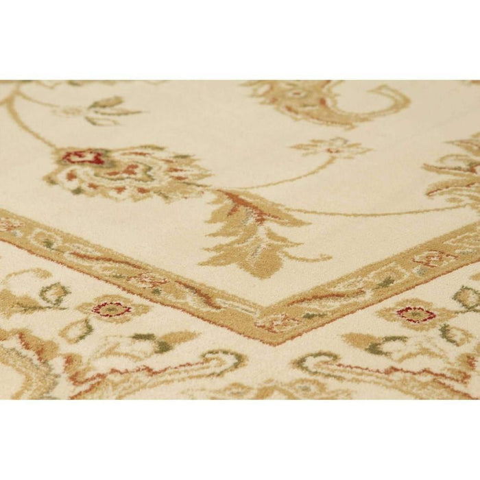 Kendra 2330 X Traditional Persian Classic Floral Vine Bordered Stain-Resistant Cream Rug