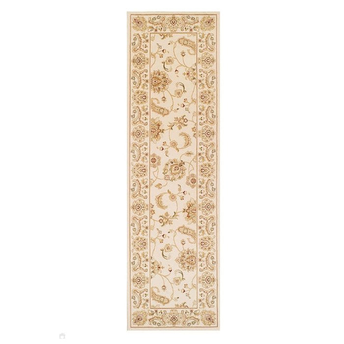 Kendra 2330 X Traditional Persian Classic Floral Vine Bordered Stain-Resistant Cream Rug