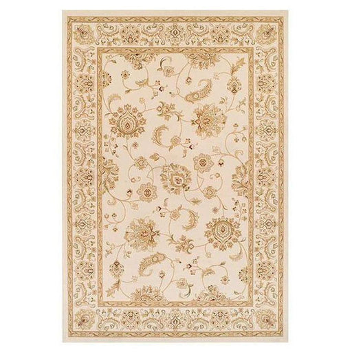 Kendra 2330 X Traditional Persian Classic Floral Vine Bordered Stain-Resistant Cream Rug