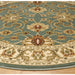 Kendra 45 L Traditional Persian Classic Floral Vine Bordered Stain-Resistant Aqua Green Turquoise Duck Egg Rug