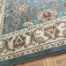 Kendra 45 L Traditional Persian Classic Floral Vine Bordered Stain-Resistant Aqua Green Turquoise Duck Egg Rug