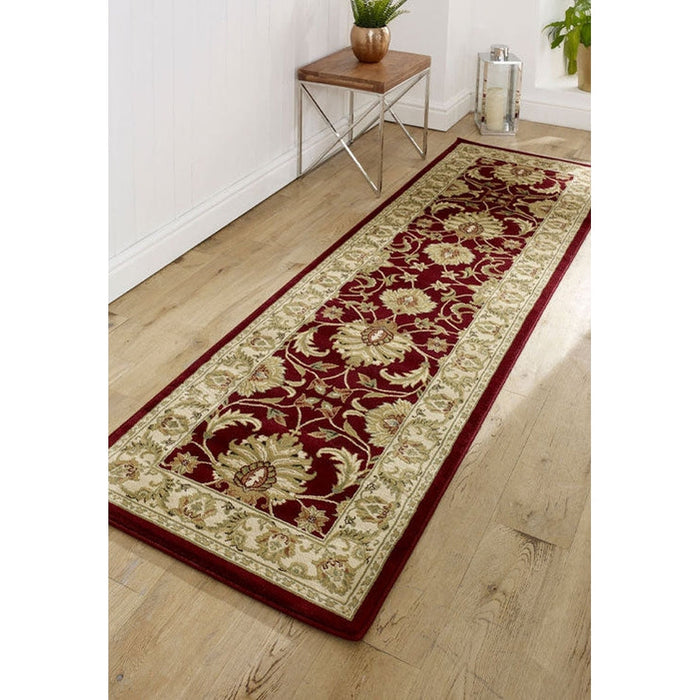 Kendra 45 M Traditional Persian Classic Floral Vine Bordered Stain-Resistant Red/Beige/Sand/Multi Rug