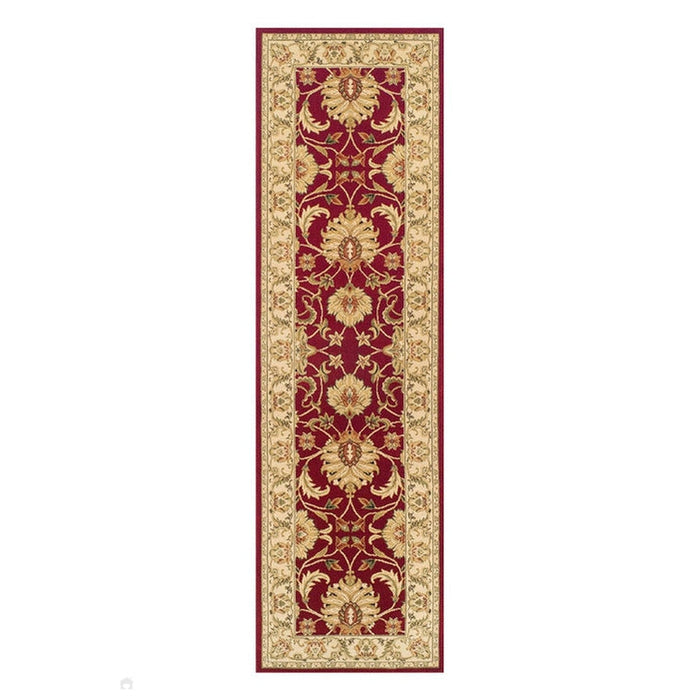 Kendra 45 M Traditional Persian Classic Floral Vine Bordered Stain-Resistant Red/Beige/Sand/Multi Rug