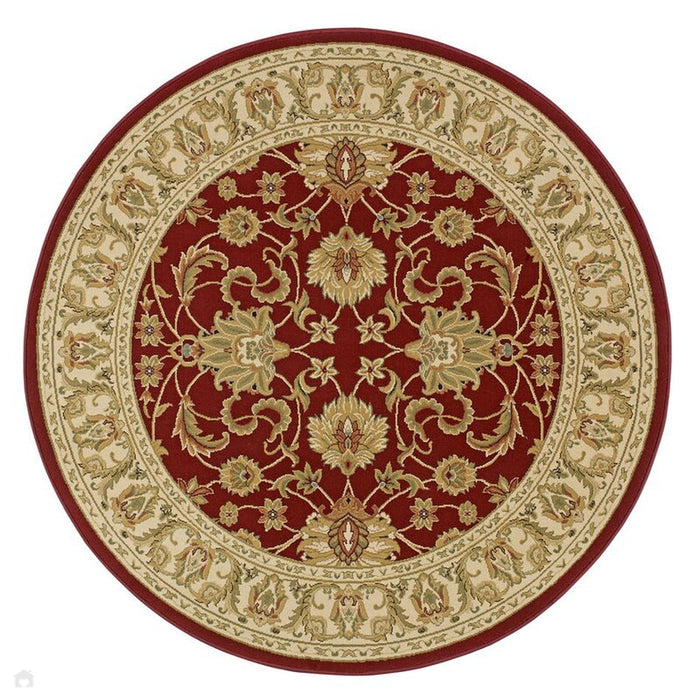 Kendra 45 M Traditional Persian Classic Floral Vine Bordered Stain-Resistant Red/Beige/Sand/Multi Rug