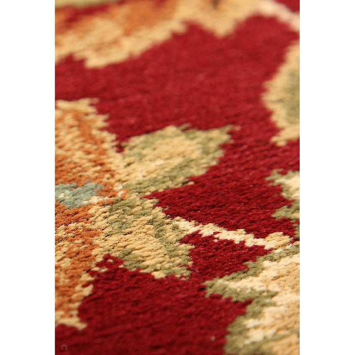 Kendra 45 M Traditional Persian Classic Floral Vine Bordered Stain-Resistant Red/Beige/Sand/Multi Rug