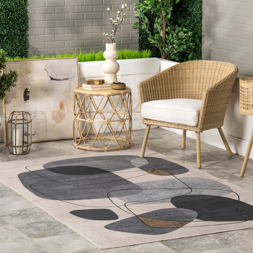 Kenley Stone Washable Grey Indoor Outdoor Area Rug 160x230 cm