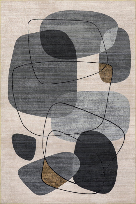 Kenley Stone Washable Grey Indoor Outdoor Area Rug 160x230 cm