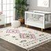 Kenzie Geometric Shag Area Rug 140cm Off White