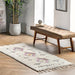 Kenzie Geometric Shag Area Rug 140x200 cm Off White