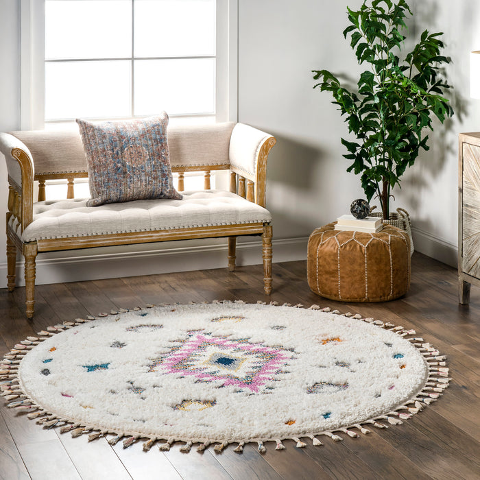 Kenzie Geometric Shag Rug 120x180 cm Off White