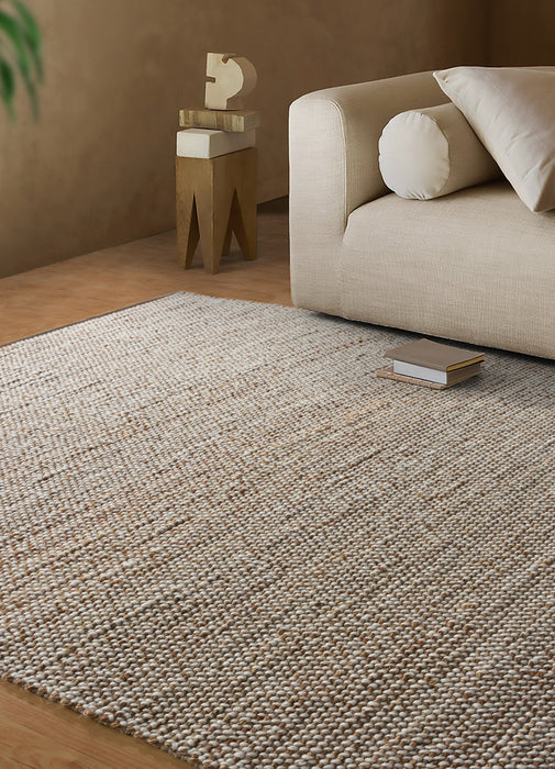 Kerbey Wool Jute Rug Natural White 250 X 400 Cm