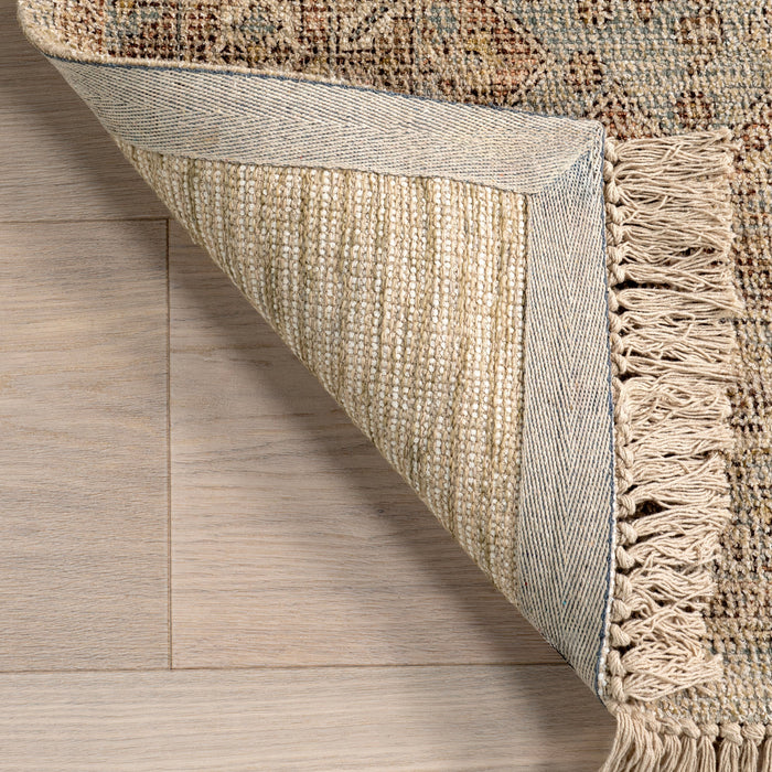 Khaki Tasseled Area Rug for Living Room 150 x 90 cm