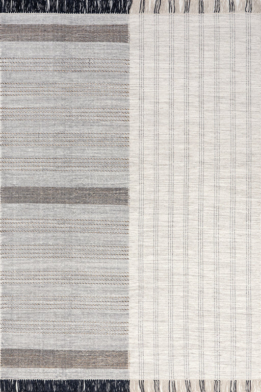 Kianna Beige Striped Wool Area Rug 160x230 cm