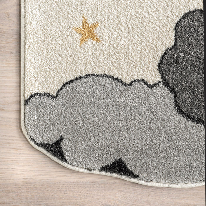 Kids Astronaut Area Rug 120 cm Cream Color