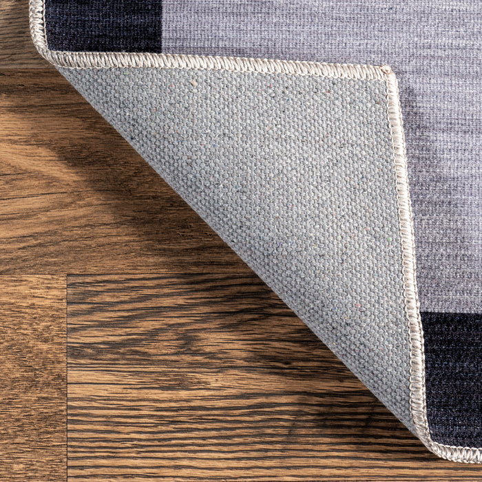 Kids Cat Washable Area Rug Navy 140cm