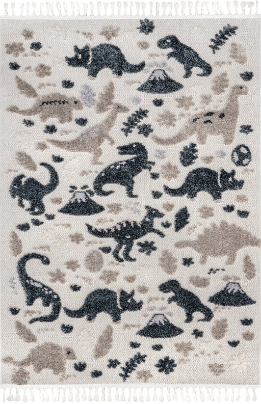 Kids Dinosaur Area Rug 120x180 cm Beige