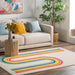 Kids Multicolor Rainbow Stripe Area Rug for Playrooms