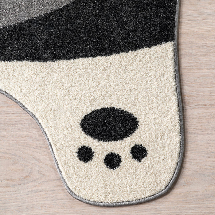 Kids Puppy Shaped Rug Grey 50x76cm