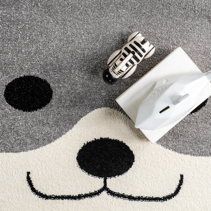 Kids Puppy Shaped Rug Grey 50x76cm