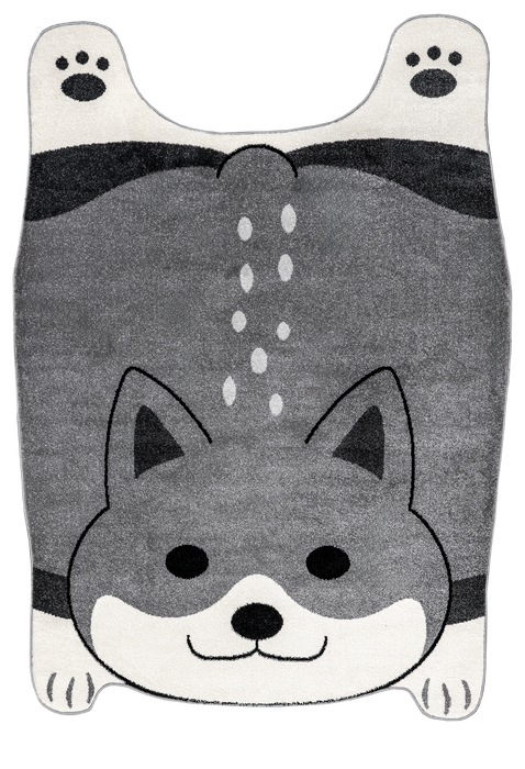 Kids Puppy Shaped Rug Grey 50x76cm