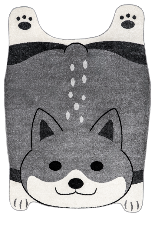 Kids Puppy Shaped Rug Grey 50x76cm