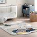 Kids Sleeping Bear Area Rug Light Grey 120x160 cm